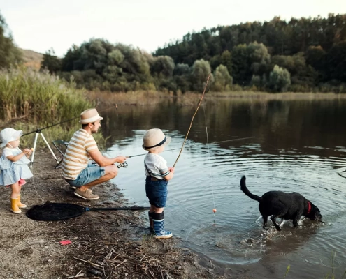 fishing with dogs mishap